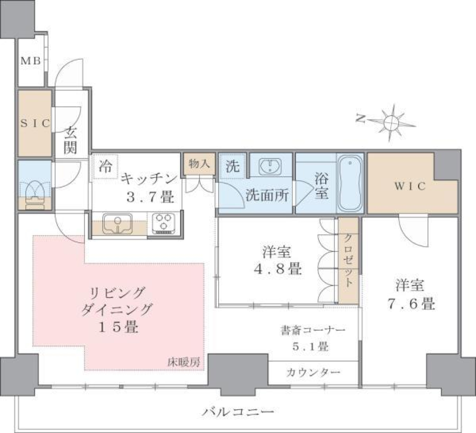 Ｂｒｉｌｌｉａ　ｉｓｔ　東雲キャナルコート1211号室の間取り図
