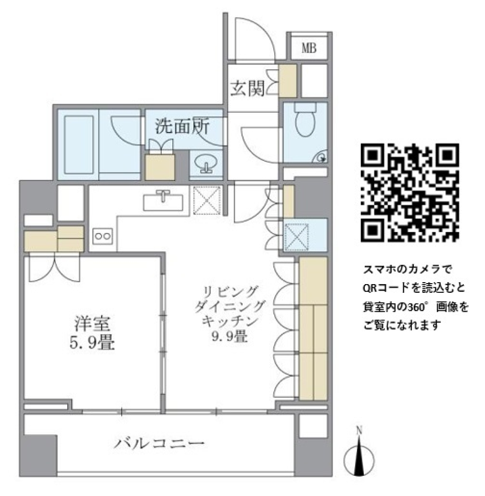 ＫＤＸレジデンス南麻布　206号室の間取り図