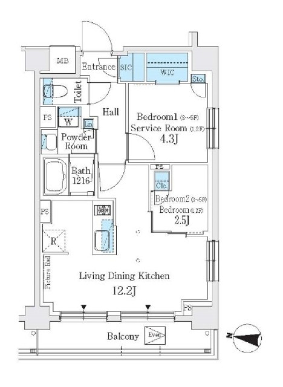 Ｊ．ＧＲＡＮ　Ｃｏｕｒｔ　品川西大井ＷＥＳＴ　204号室［新築］の間取り図