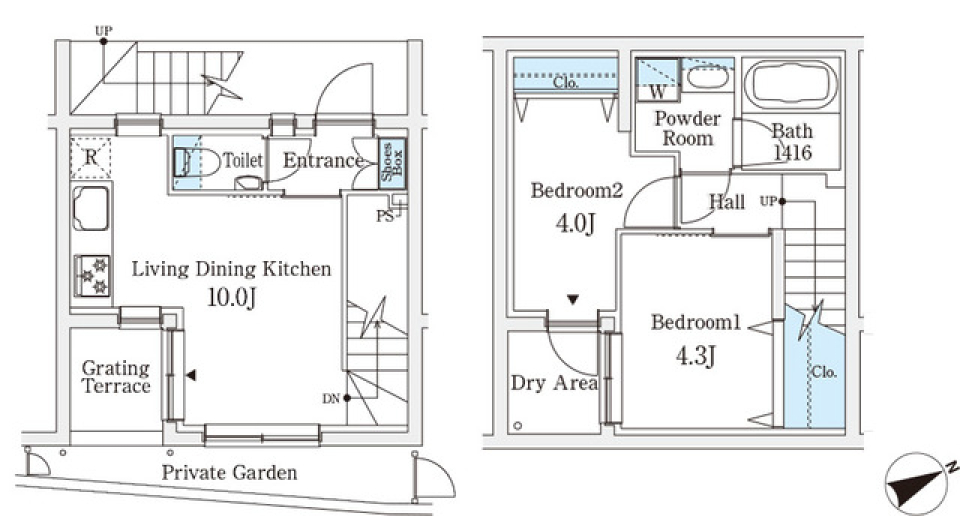 ＡＧＲＡＴＩＯ　ＴＥＲＲＡＣＥ　恵比寿　106号室［ペット可］の間取り図