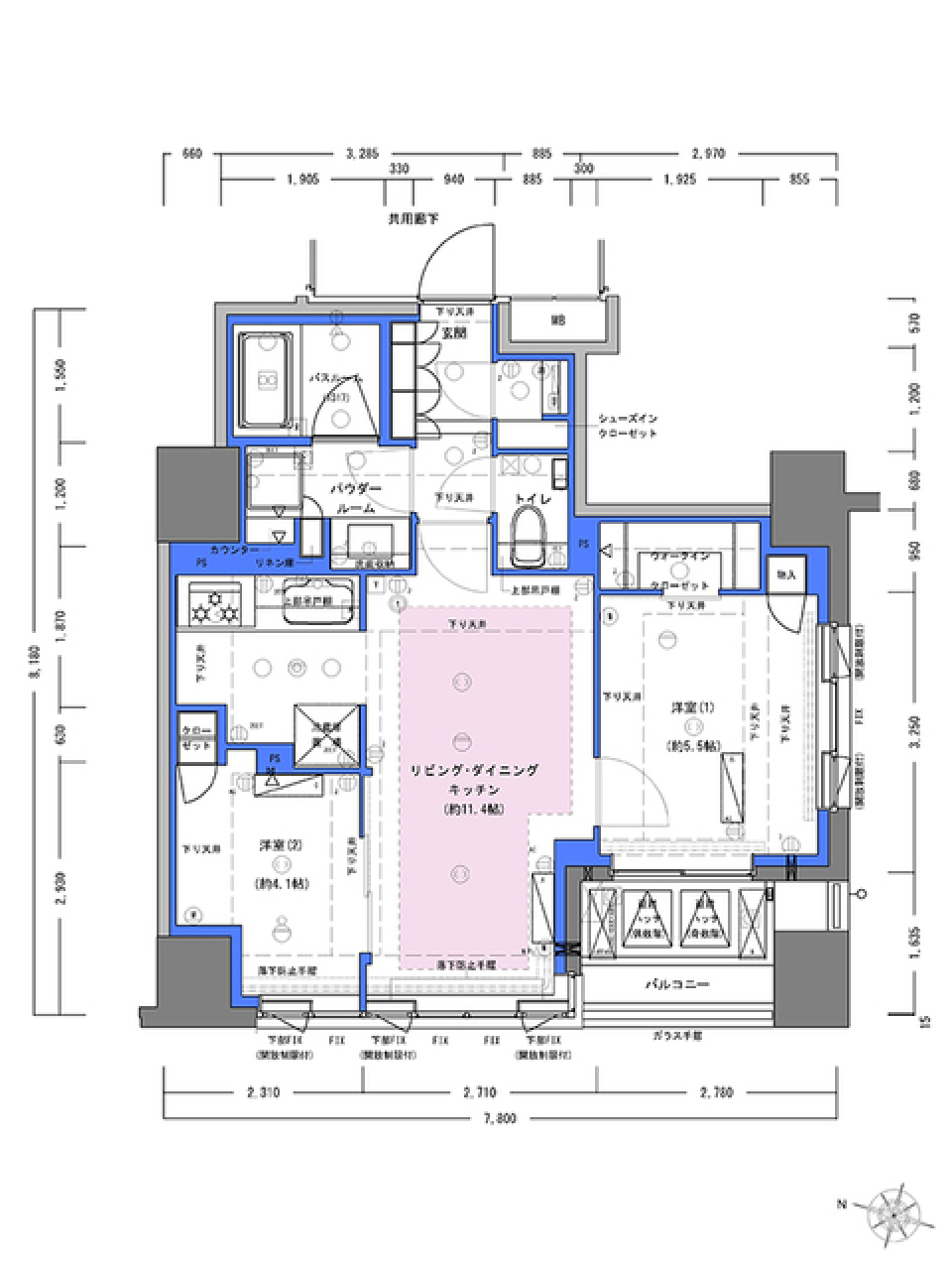 ディームス大手町ノース　902号室の間取り図