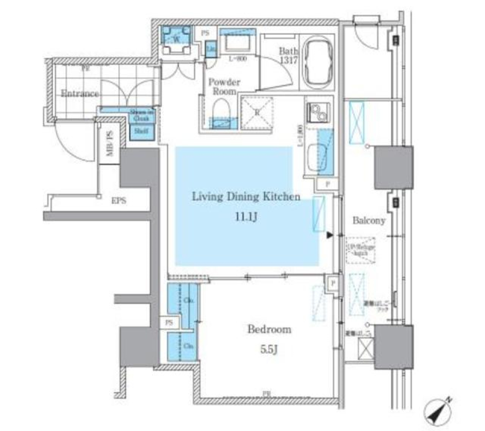パークアクシス月島マチュアスタイル　203号室［ペット可］の間取り図