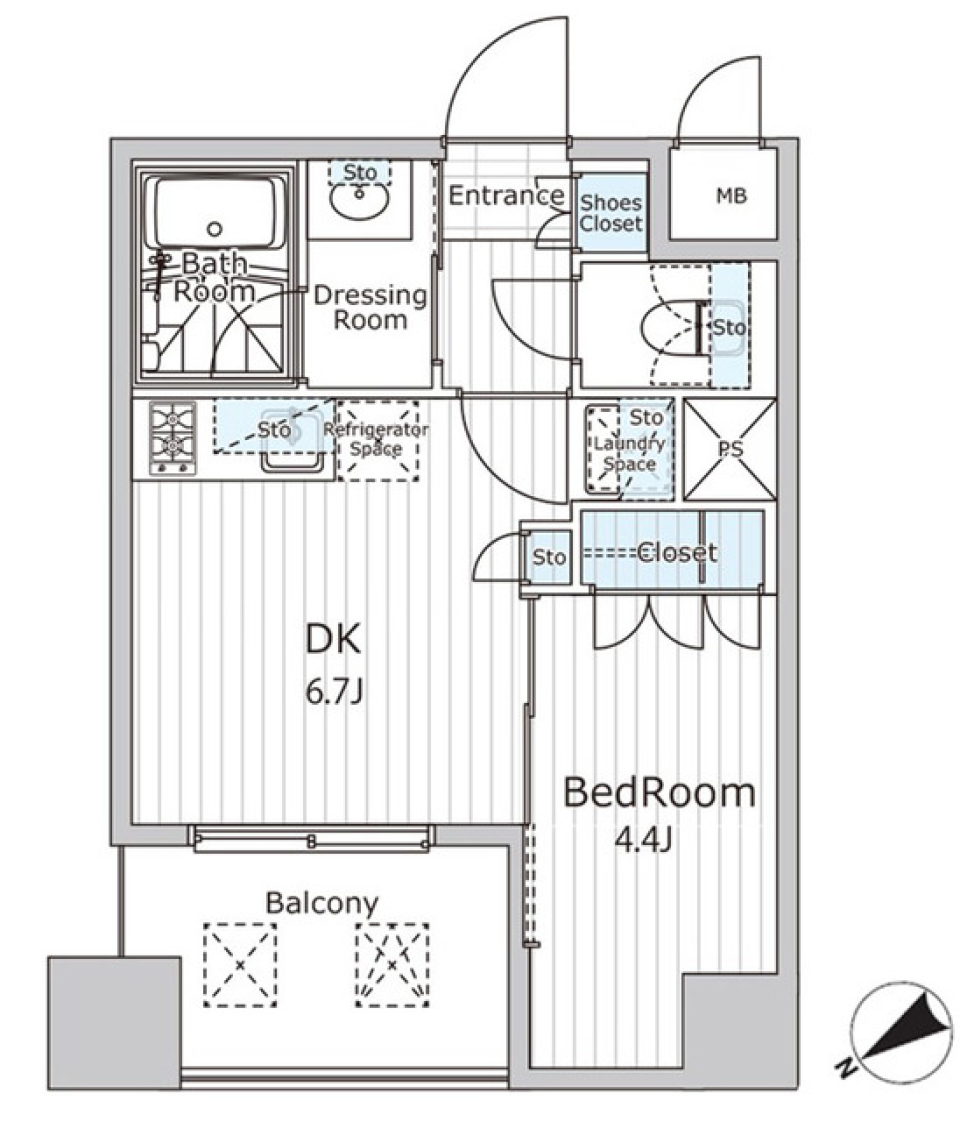ビエラコート日本橋久松町　905号室［ペット可］の間取り図