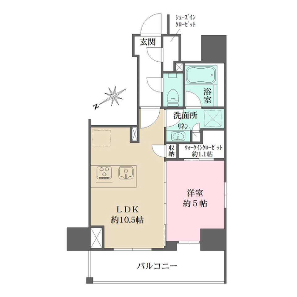 ザ・パークワンズ門前仲町　1006号室の間取り図