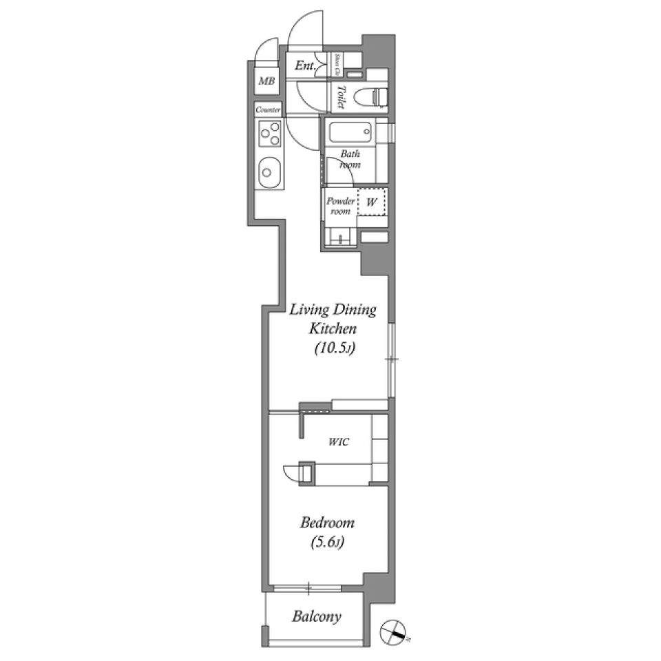 ASTILE日本橋浜町　0401号室の間取り図