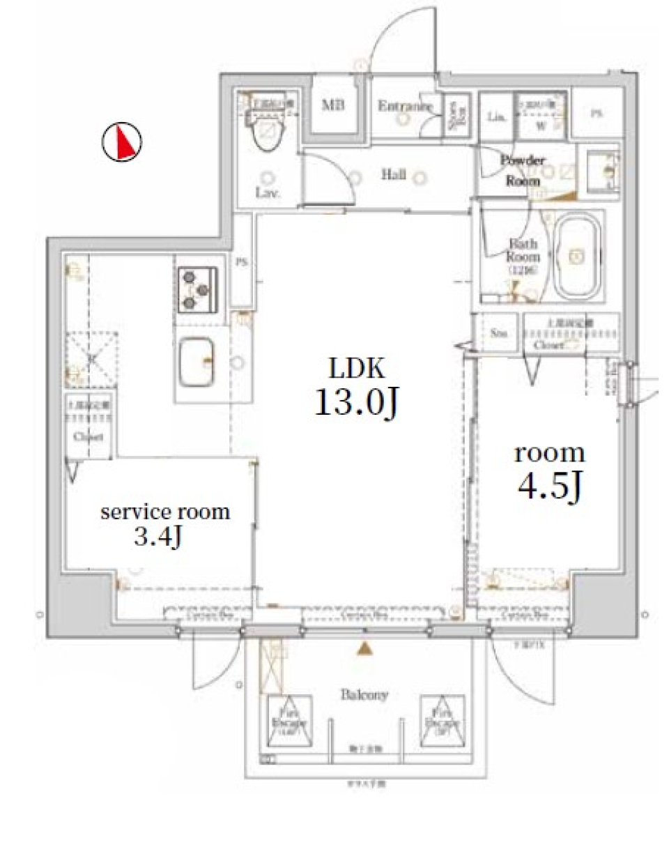 Log銀座EAST／ログ銀座イースト　503号室［ペット可］の間取り図