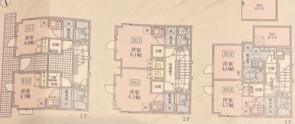 ヒューゲルハイム三軒茶屋　302号室の間取り図