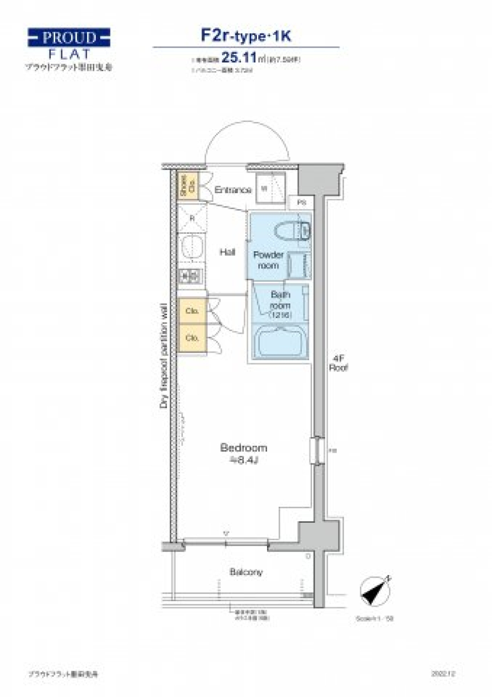 プラウドフラット墨田曳舟　506号室の間取り図