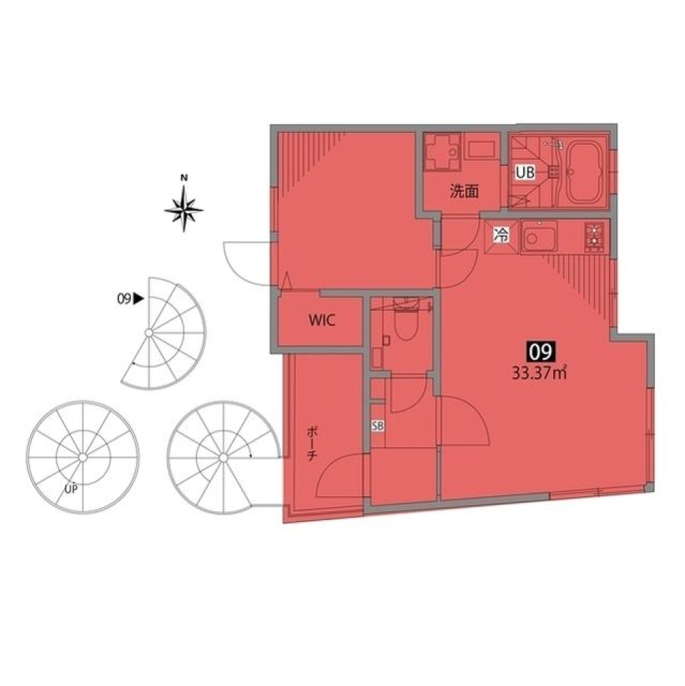 グランエッグス品川中延 　09号室の間取り図