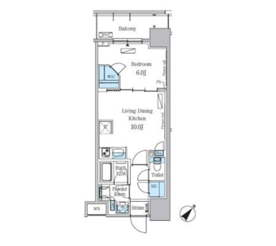 パークアクシス東日本橋ステーションゲート　304号室［ペット可］の間取り図