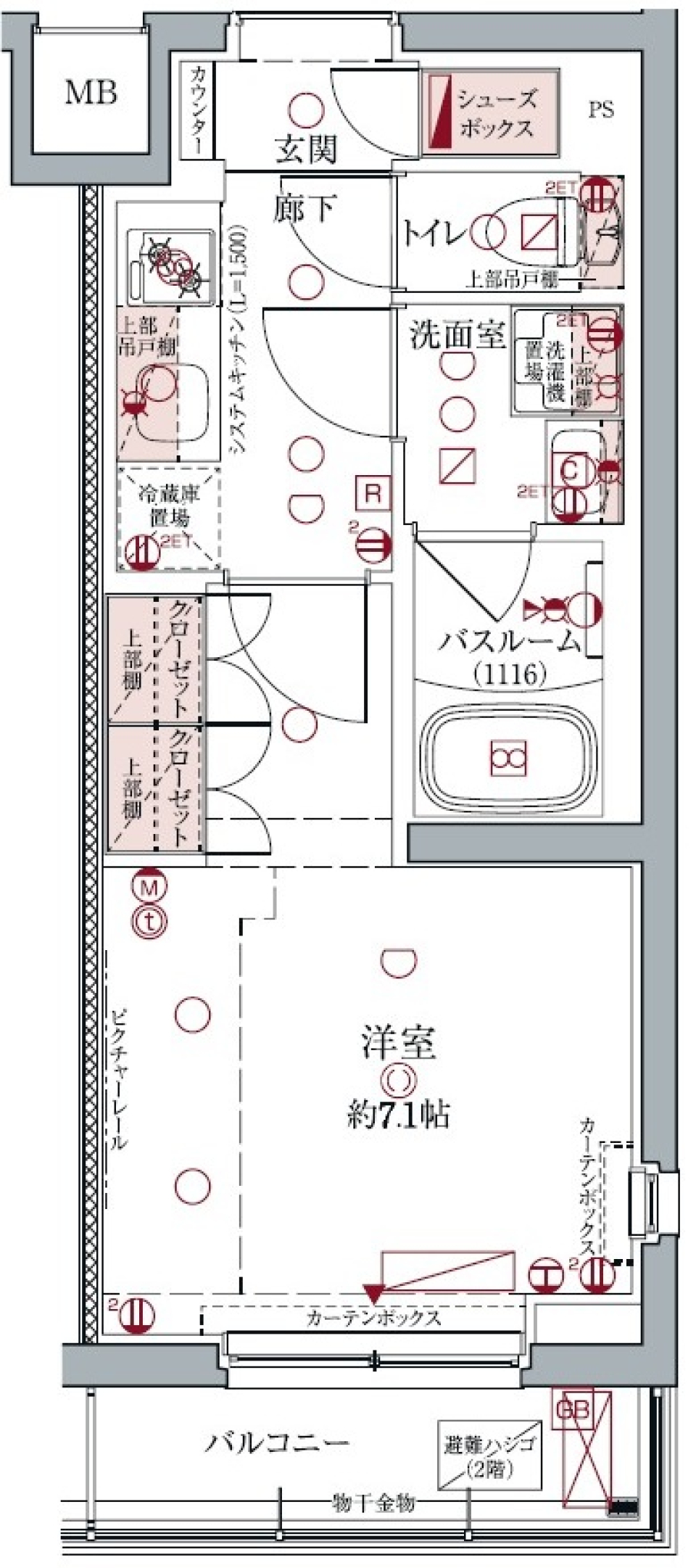 クレヴィスタ板橋本蓮沼　212号室［ペット可］の間取り図