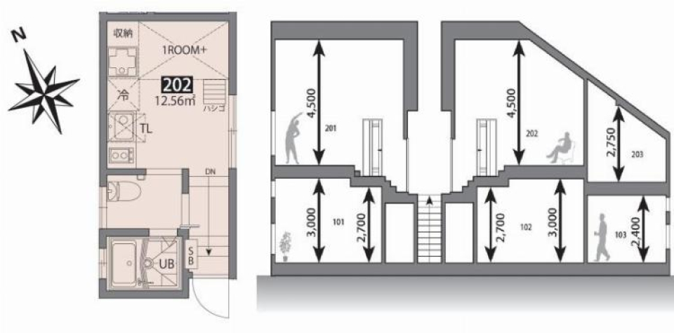 グリーンテラス調布S　202号室の間取り図