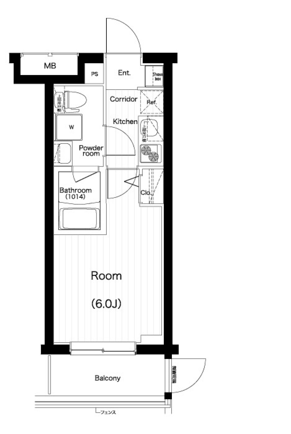 PREMIUM CUBE 中野新橋　102号室の間取り図