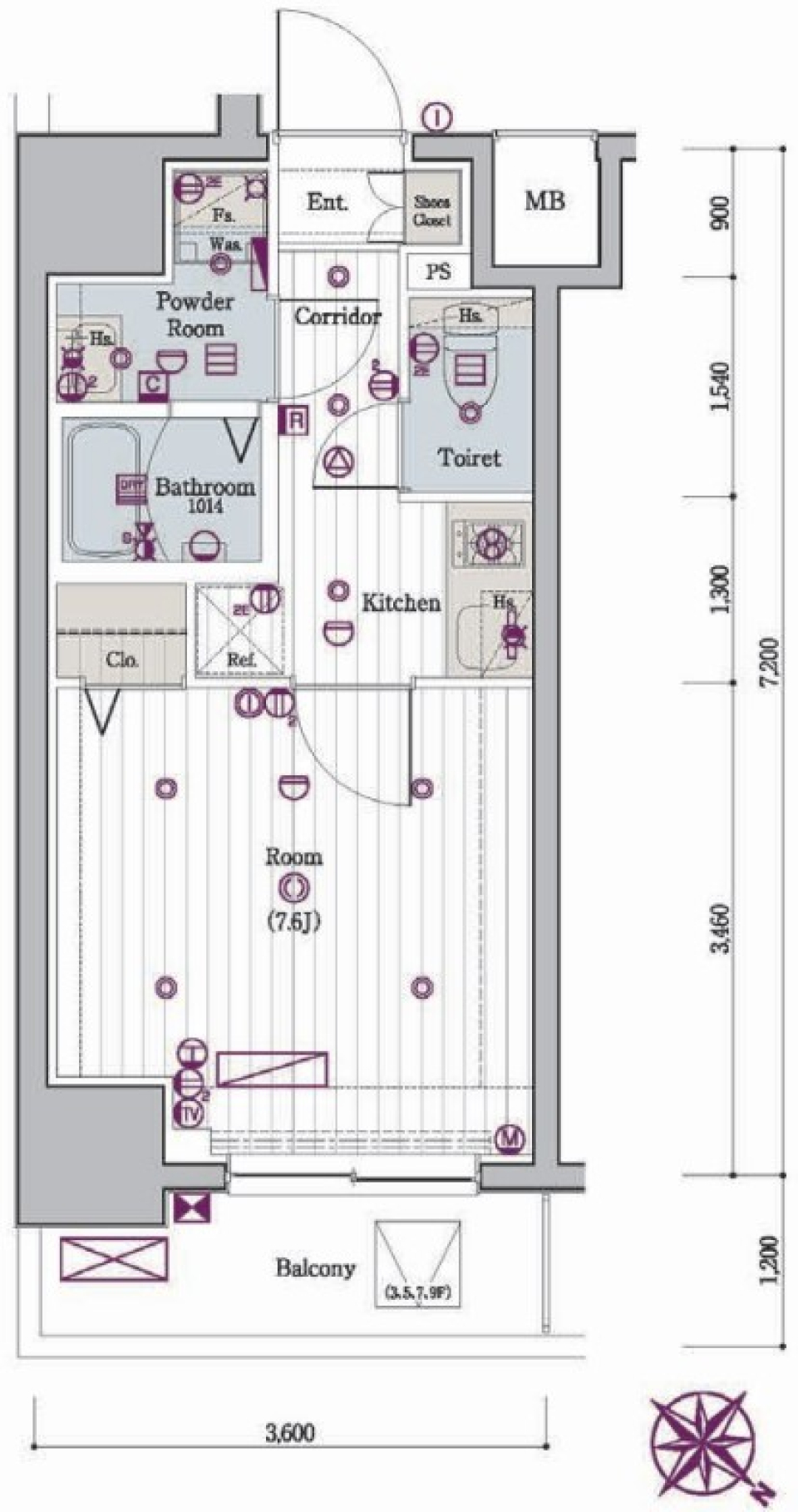 メイクスデザイン三ノ輪　704号室の間取り図