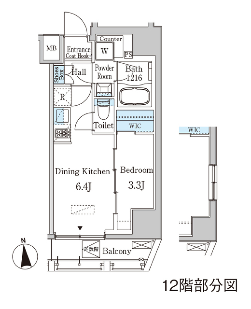 ライオンズフォーシア芝公園　1002号室［ペット可］の間取り図