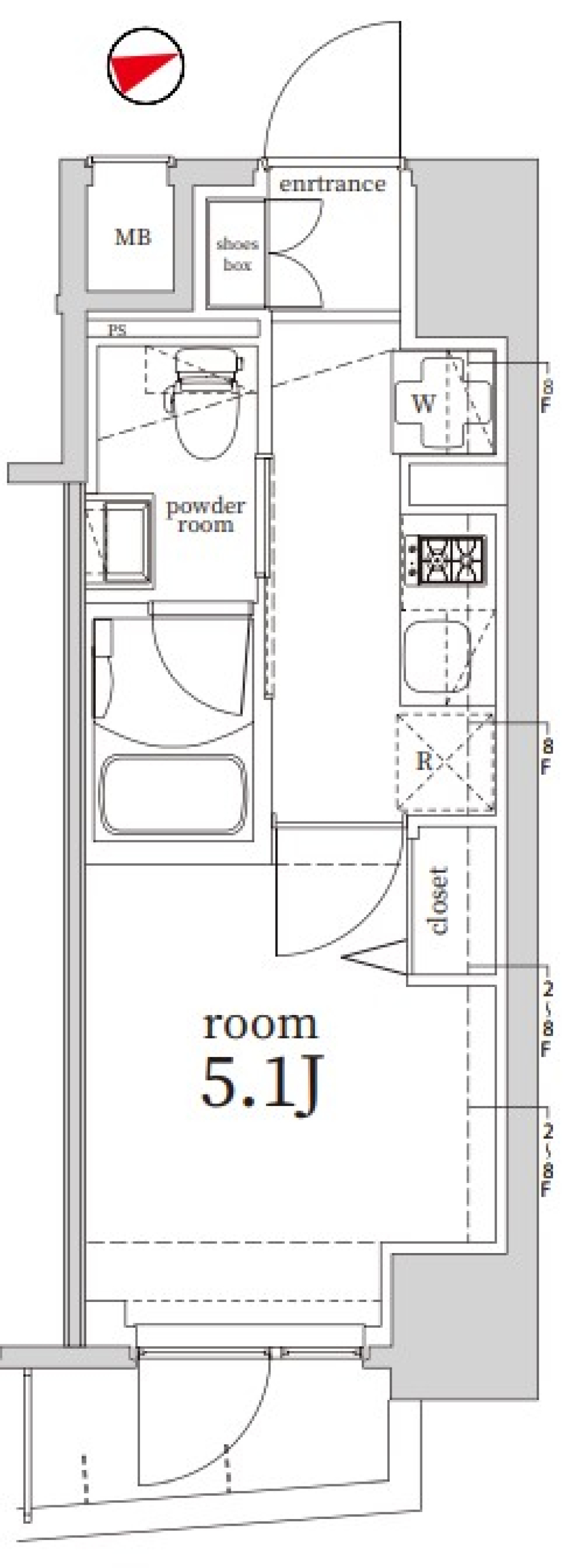 Log戸越／ログ戸越　802号室［ペット可］の間取り図