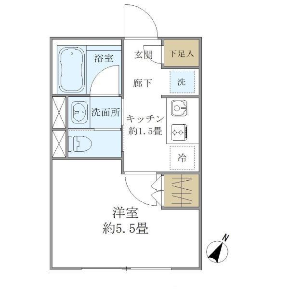 ＣＯＭＰＯＳＩＴＥ高輪　203号室［新築］の間取り図