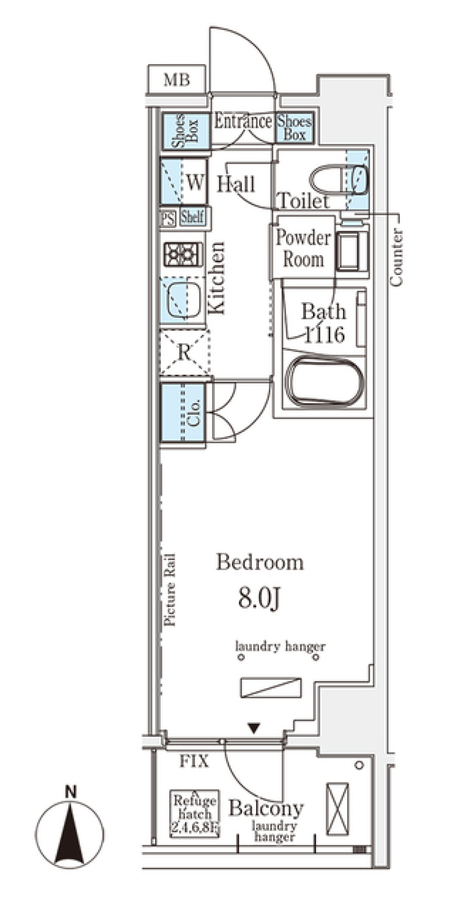 ＧＬＡＣＩＥＲ大森　903号室の間取り図