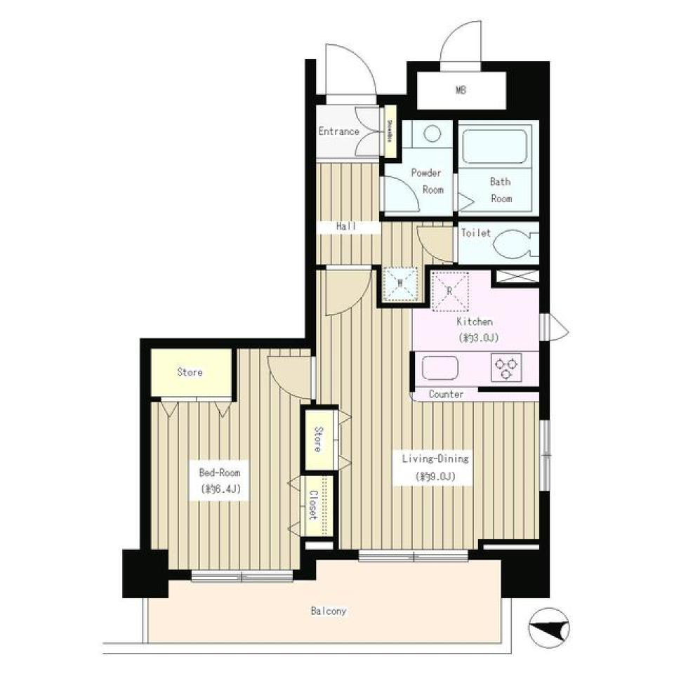 コンチェルト杉並　209号室の間取り図