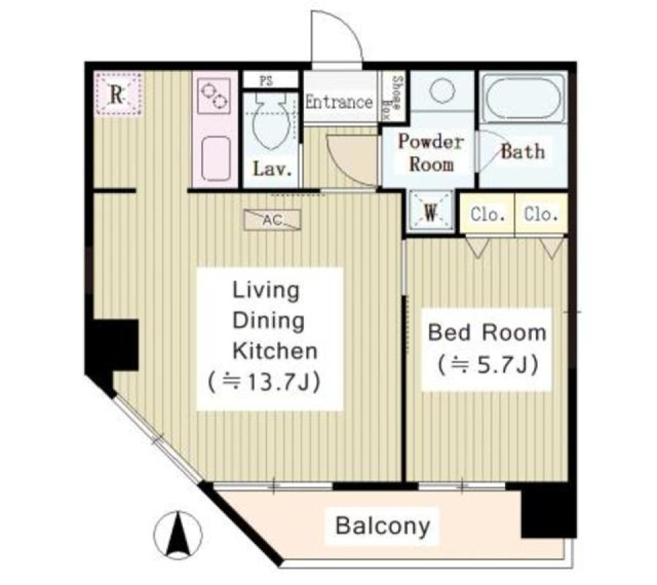 ＧＬ蔵前　801号室の間取り図