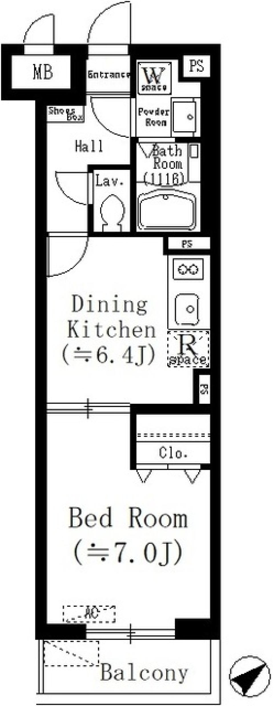 ルーチェ六義園　102号室の間取り図