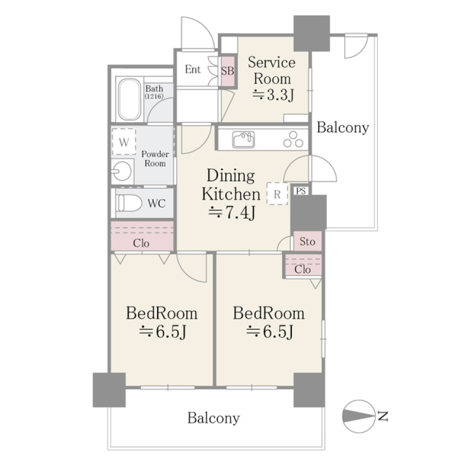 イーストコア曳舟一番館　1401号室の間取り図