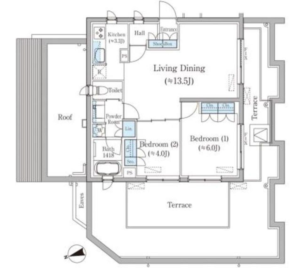 コモド恵比寿　501号室の間取り図