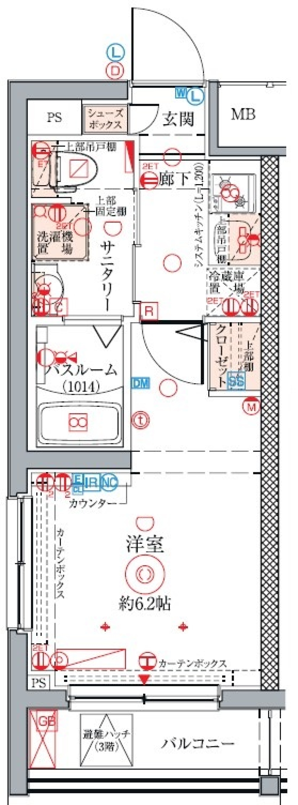 クレヴィスタ方南町Ⅱ　305号室の間取り図