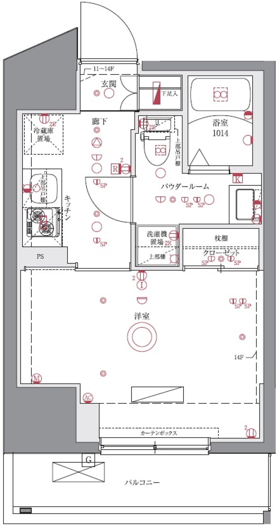 ユリカロゼAZ亀有North Tower　1001号室［ペット可］の間取り図
