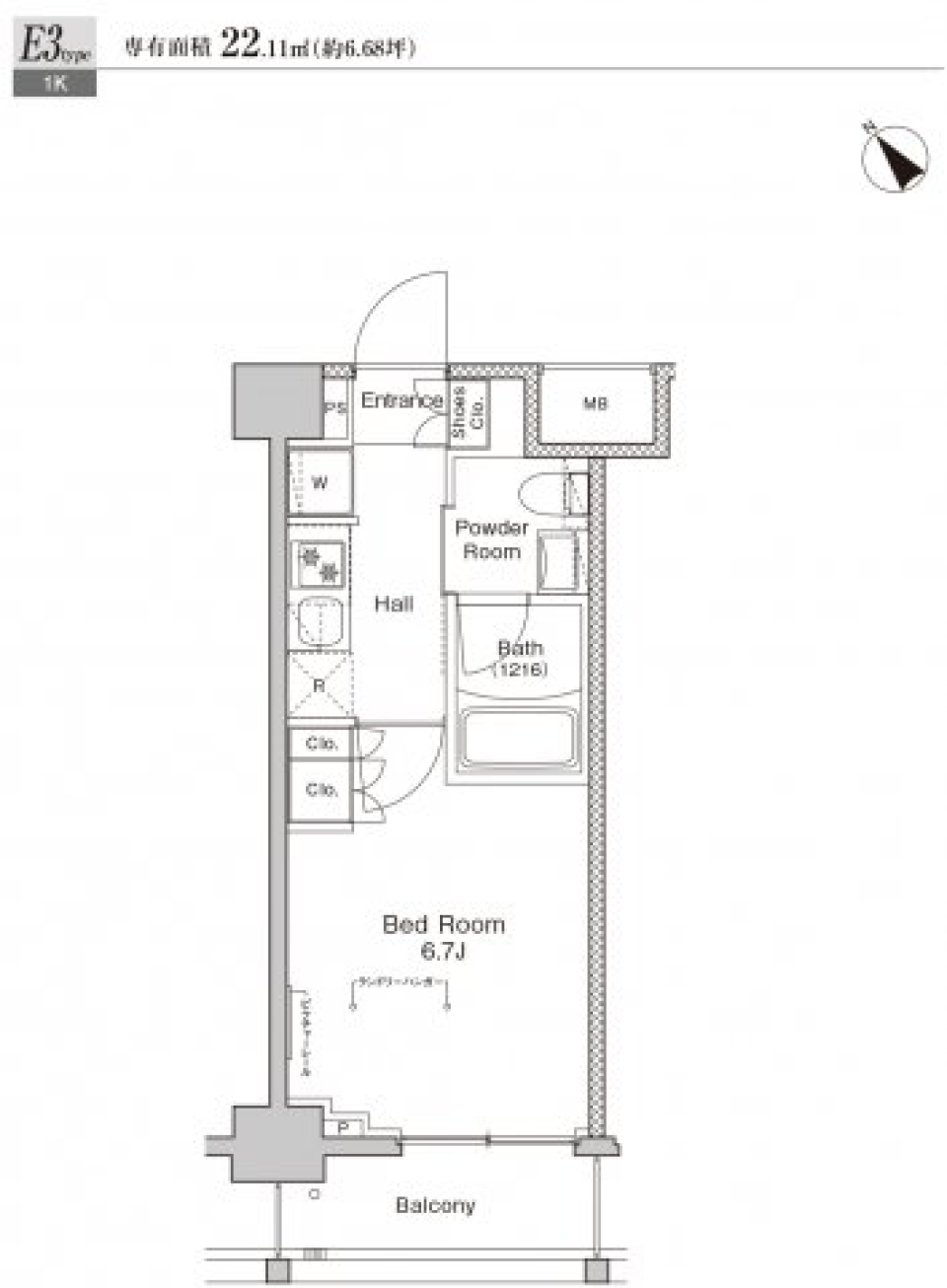 プラウドフラット戸越公園の間取り図