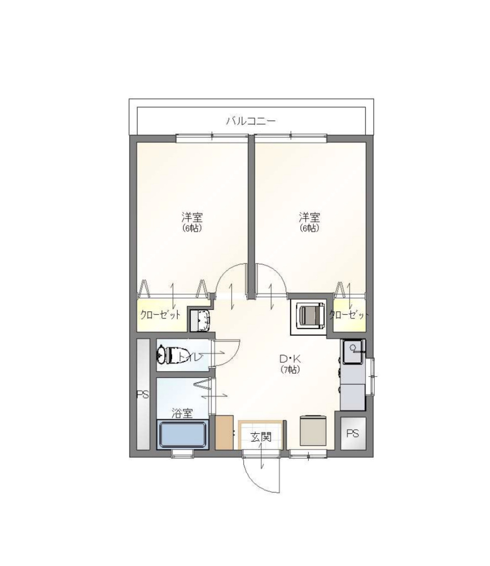 三信マンション　407号室の間取り図