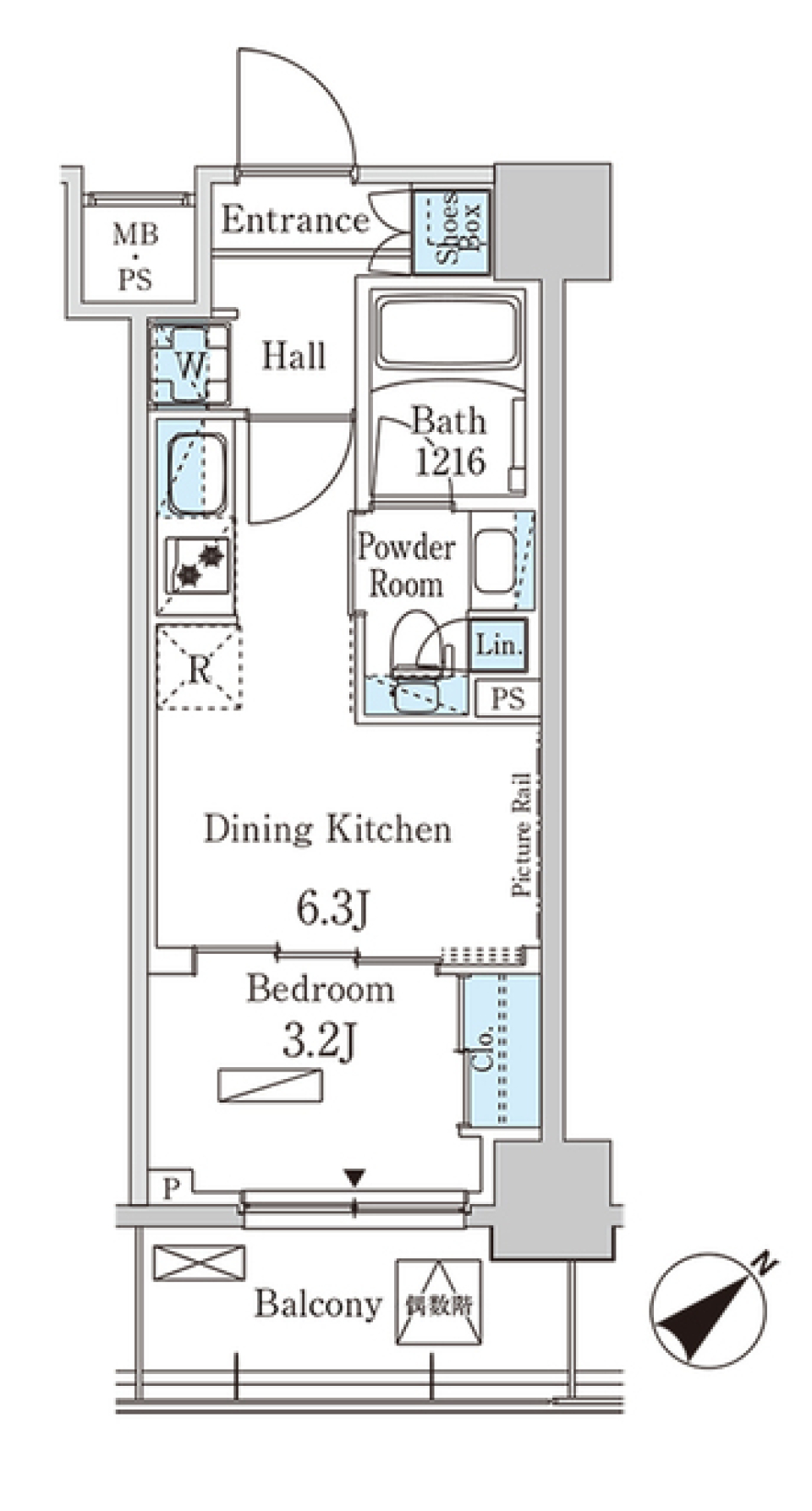 パークアクシス大塚ガーデンスクエア　904号室［ペット可］の間取り図