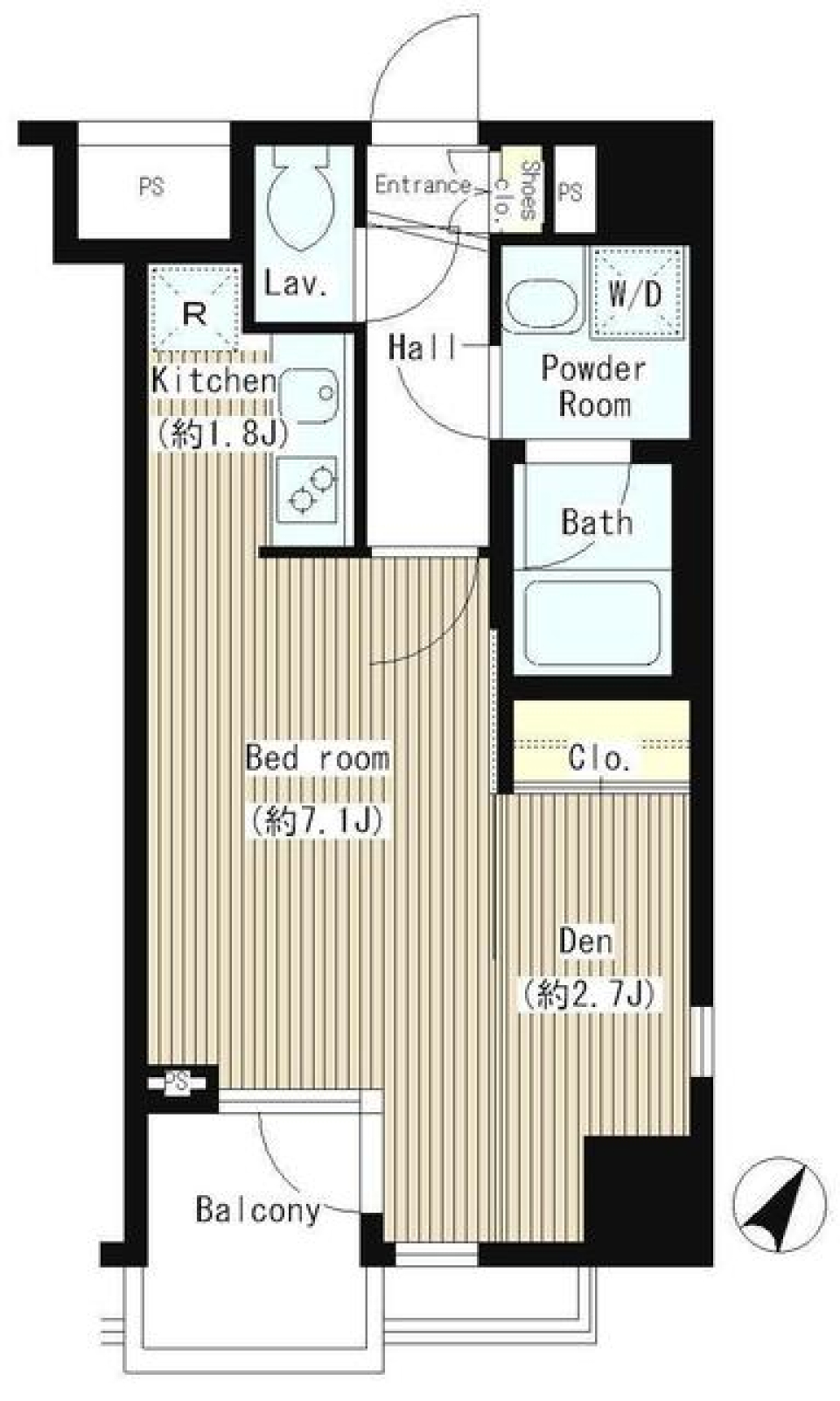ホワイトフロント　401号室の間取り図