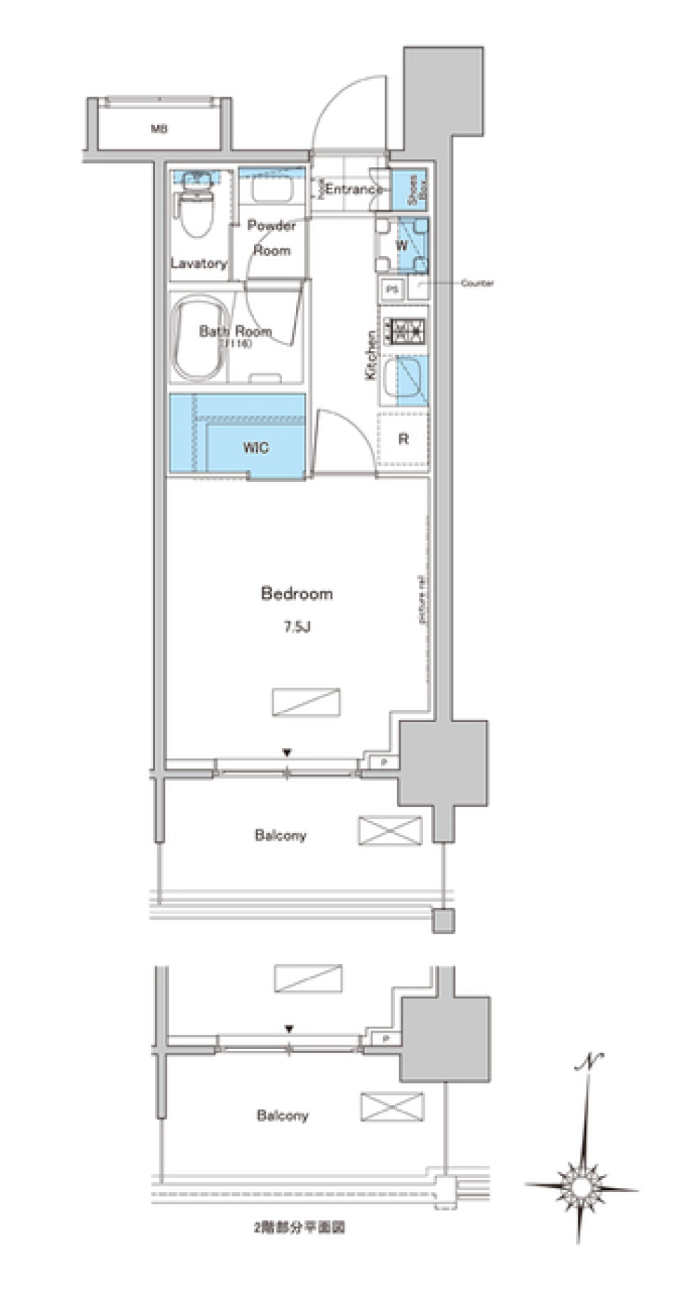 ルフォンプログレ清澄白河プレミア　804号室［ペット可］の間取り図