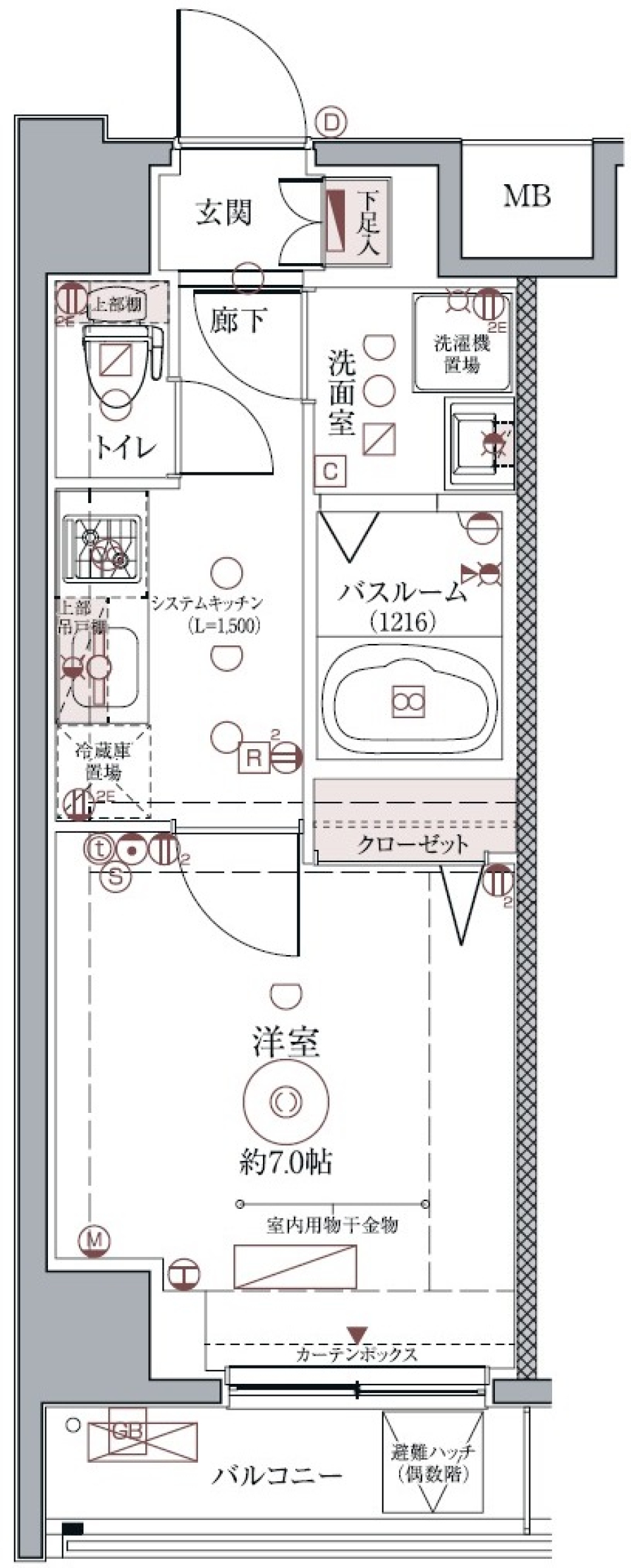 クレヴィスタ板橋本町　704号室［ペット可］の間取り図