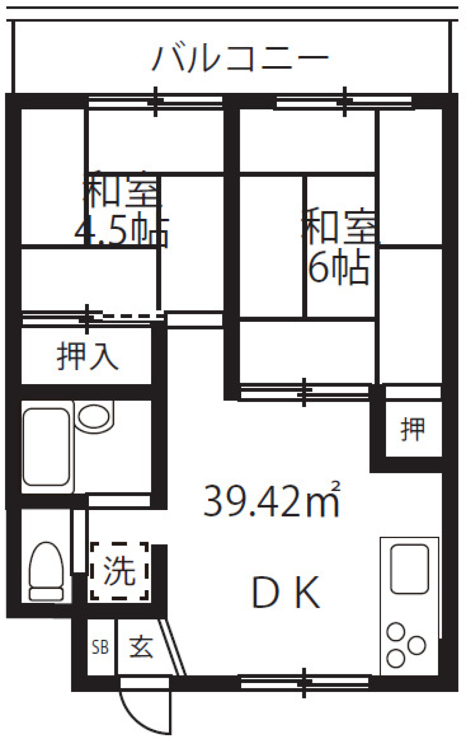 パークサイド南大井410号室の間取り図