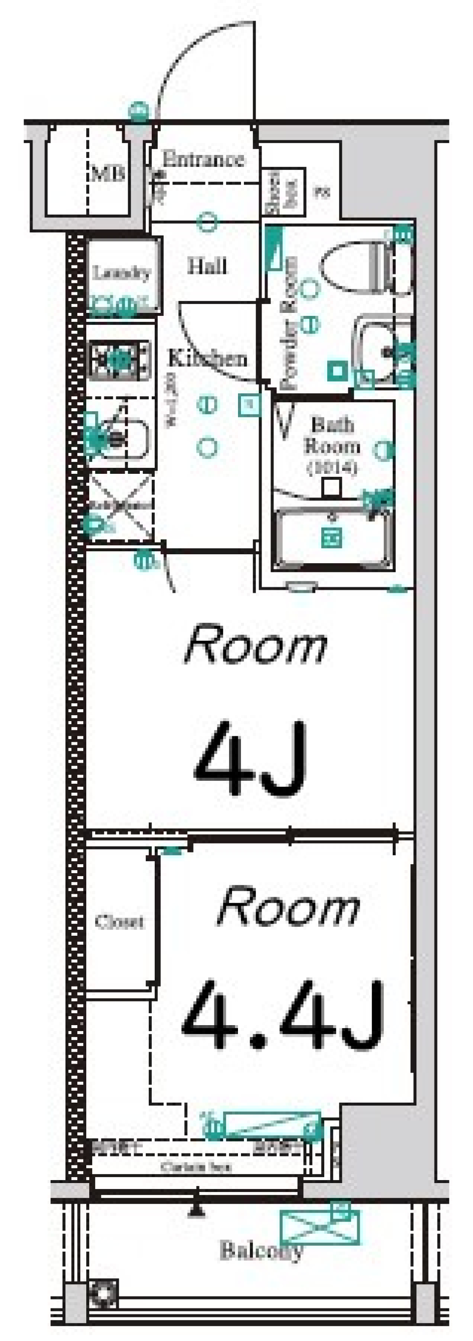 アンベリールマーロ北綾瀬Ⅱ　404号室の間取り図