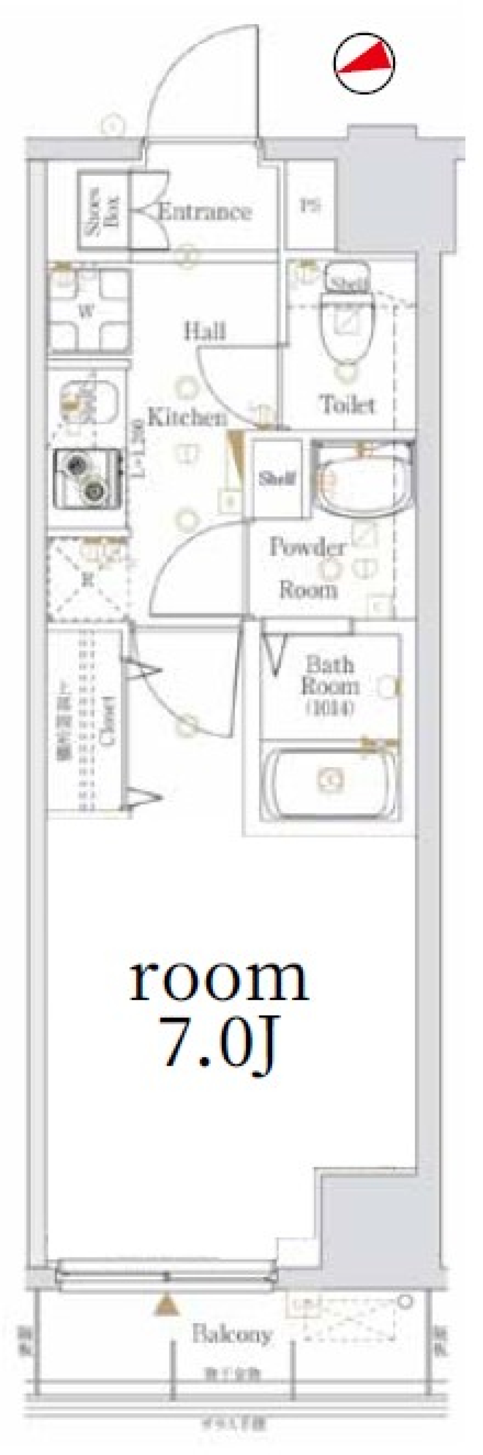 Log銀座東／ログ銀座東　502号室［ペット可］の間取り図