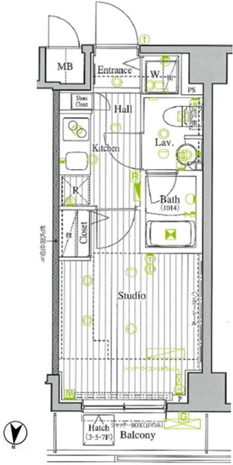 アーバンヴィスタ王子　306号室の間取り図