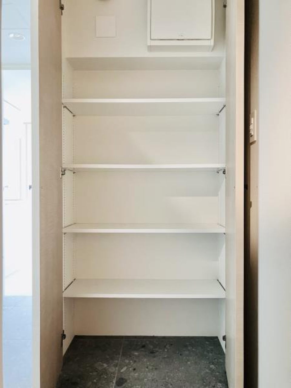 靴箱も容量たっぷり。2人分はしまえそうです。