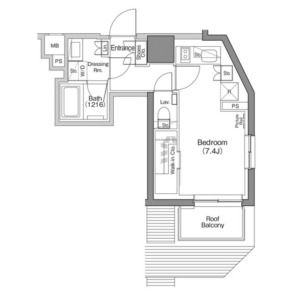 ザ・パークハビオ神楽坂香月　706号室［ペット可］の間取り図