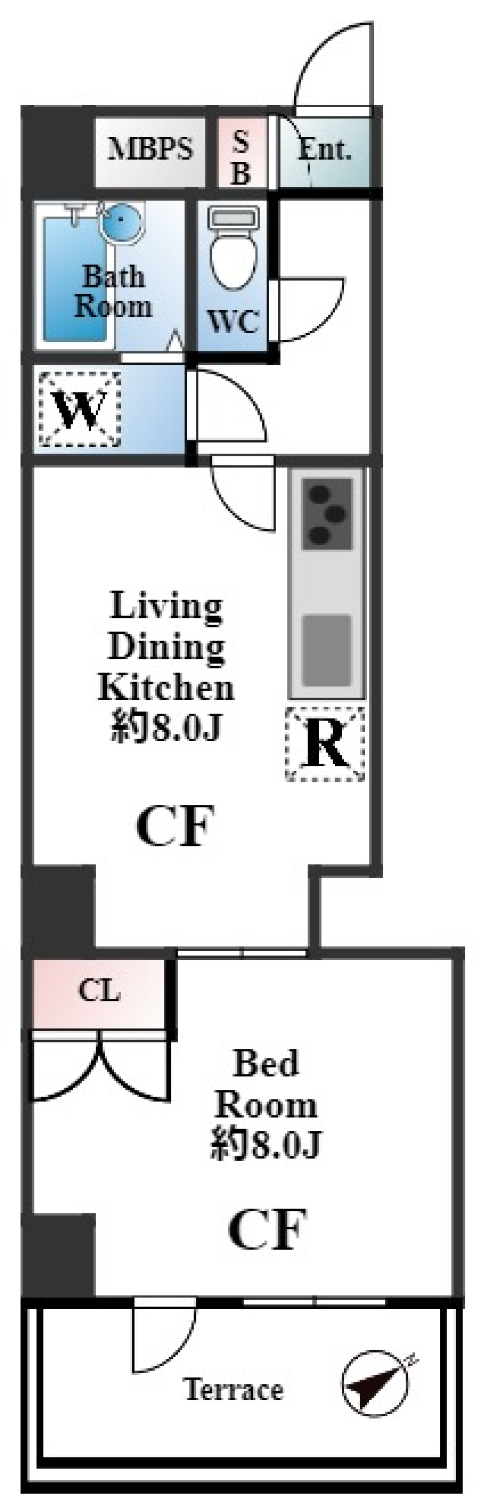 クレスタ丸美　305号室の間取り図