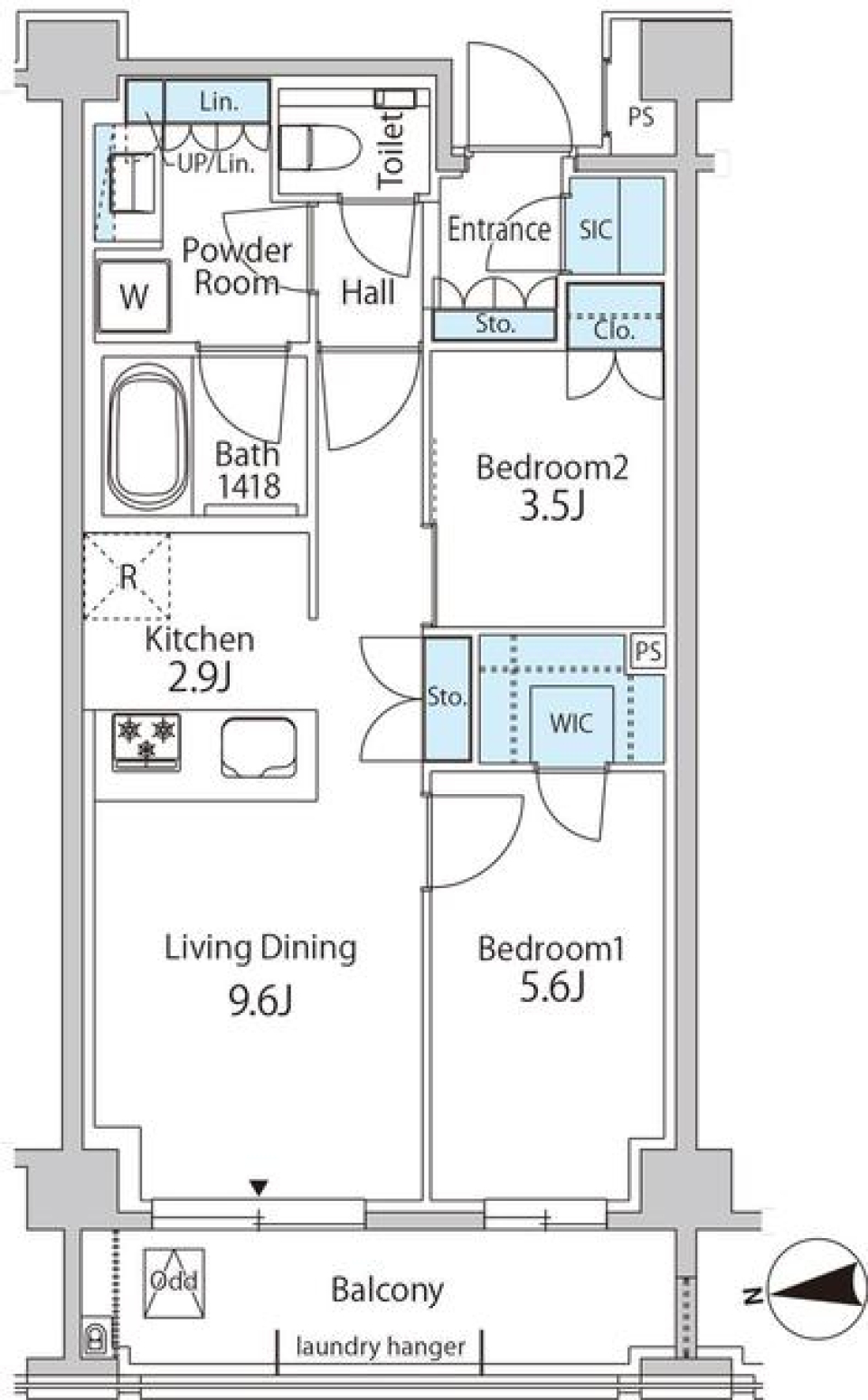 グリーンレジデンス赤坂502号室の間取り図