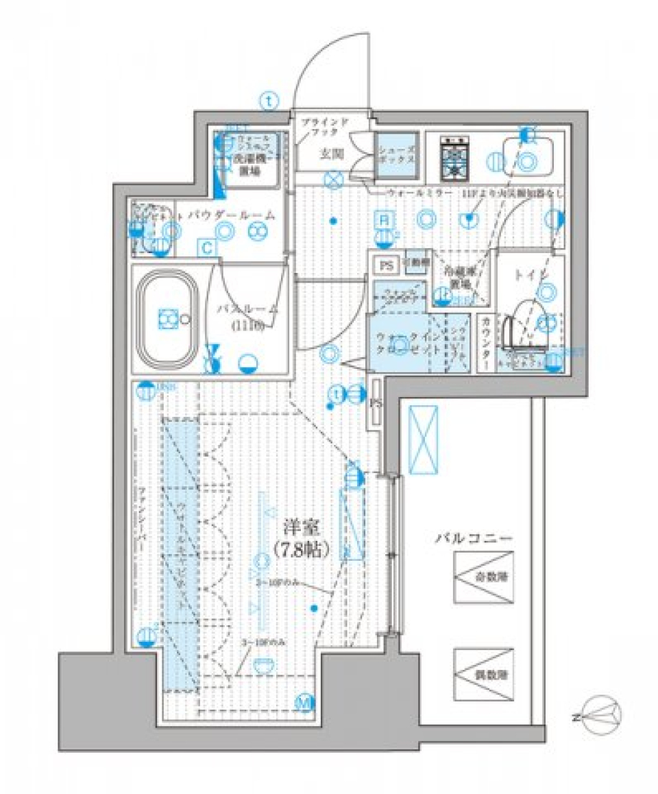 リテラス蒲田　1101号室の間取り図