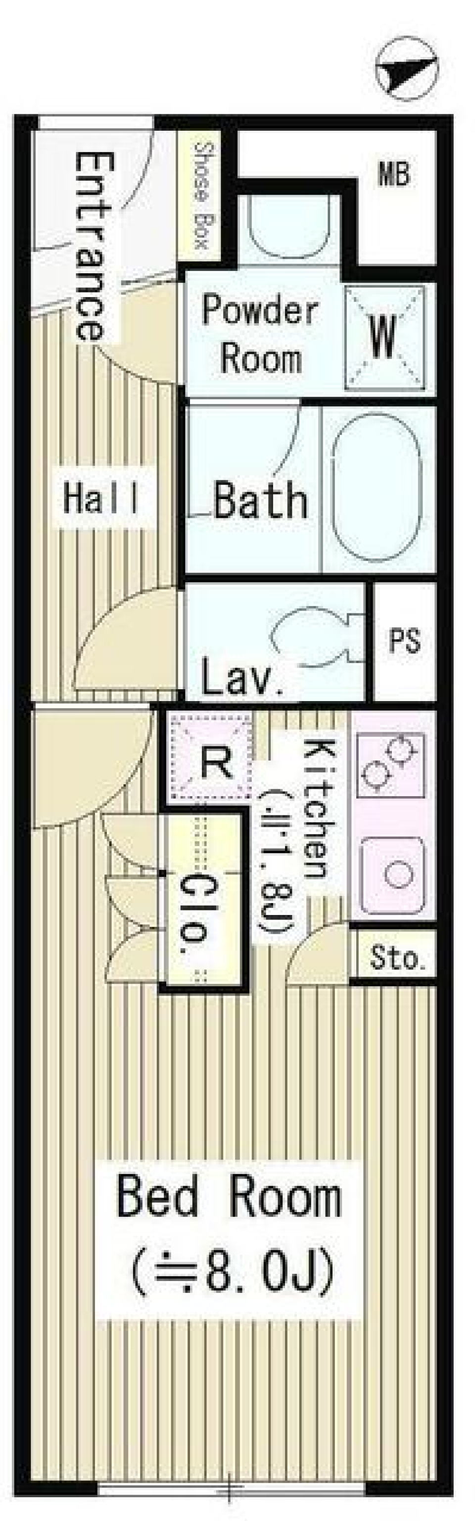 テラス四谷　1102号室の間取り図