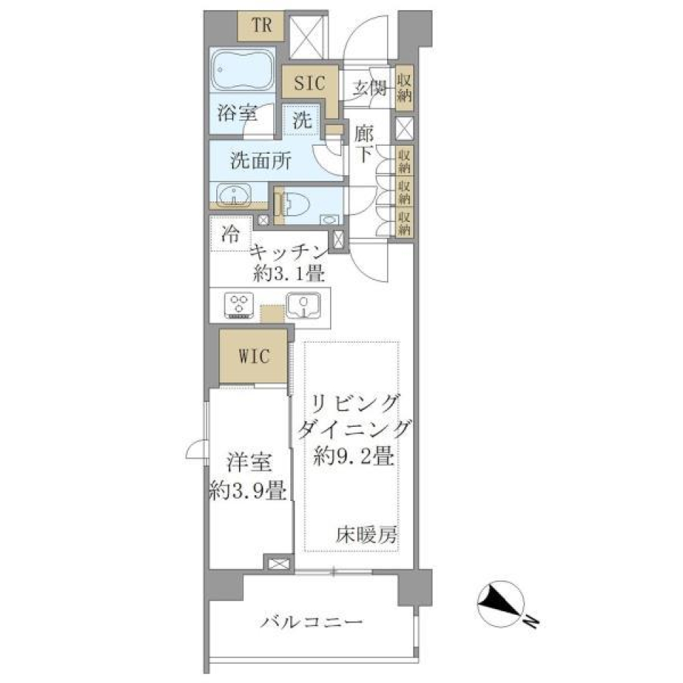 グローリオ笹塚　205号室の間取り図