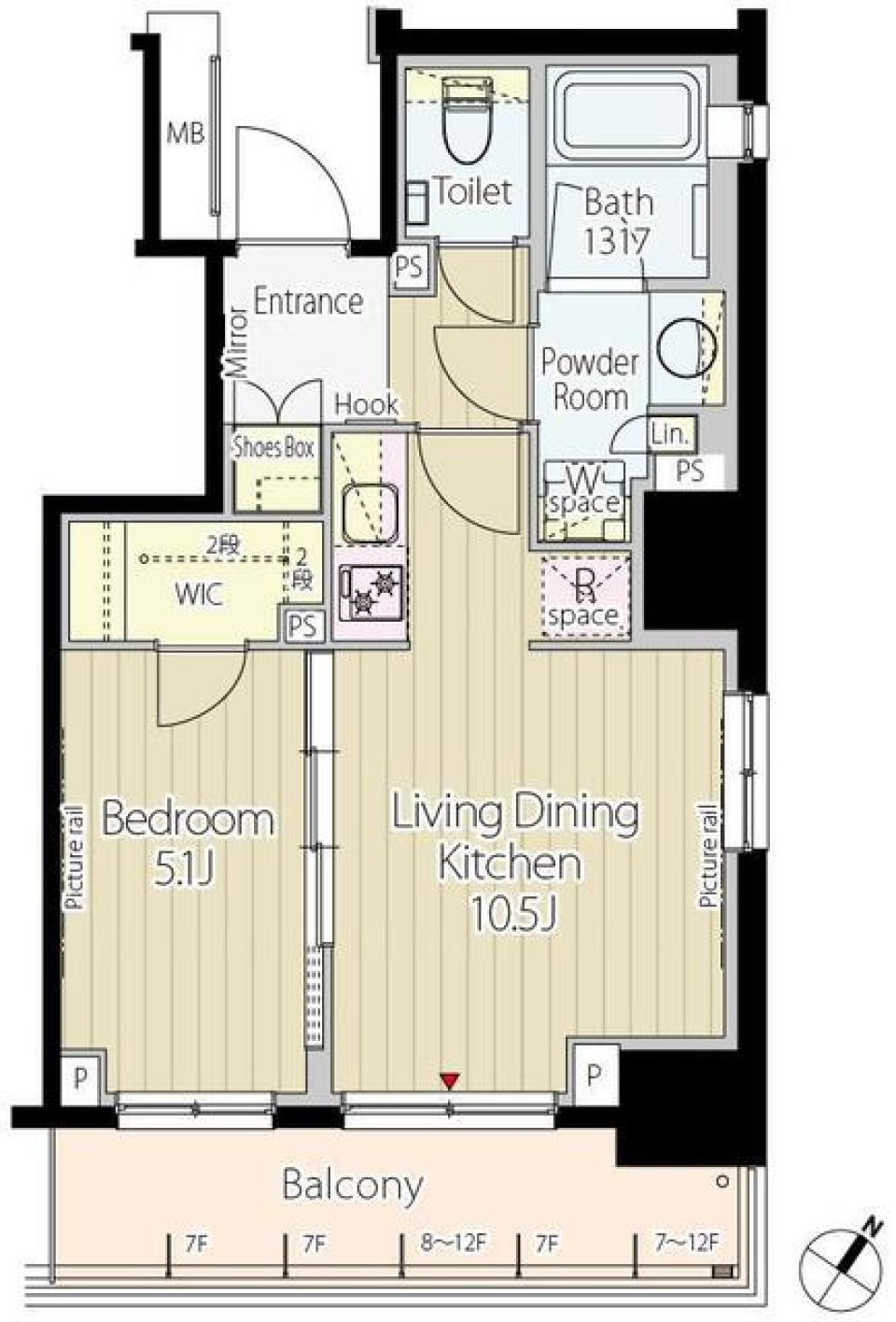 パークアクシス渋谷神山町　1204号室の間取り図