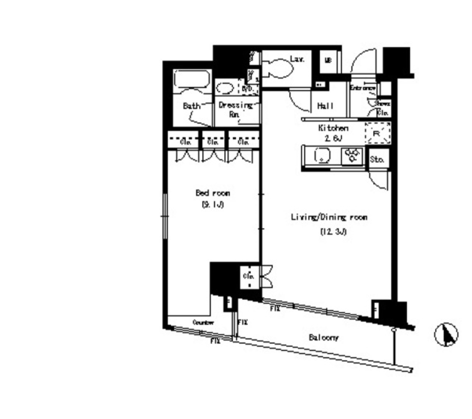 パークアクシス銀座イースト　801号室の間取り図