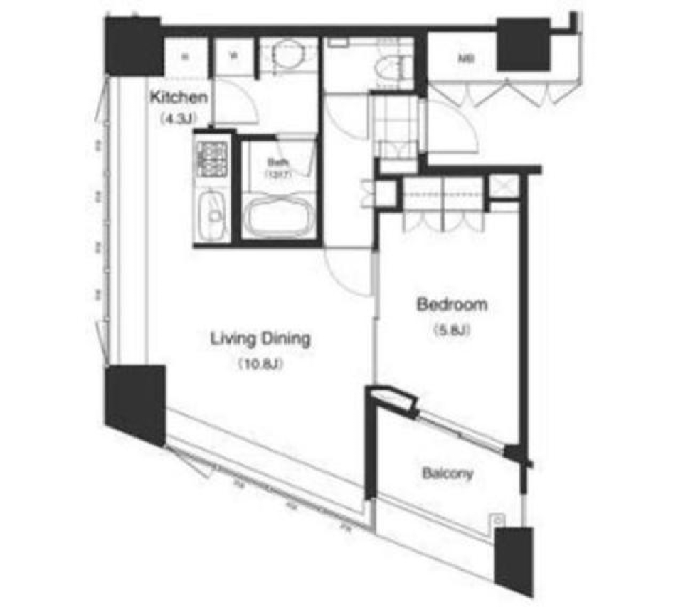 パークキューブ目黒タワー　409号室　の間取り図