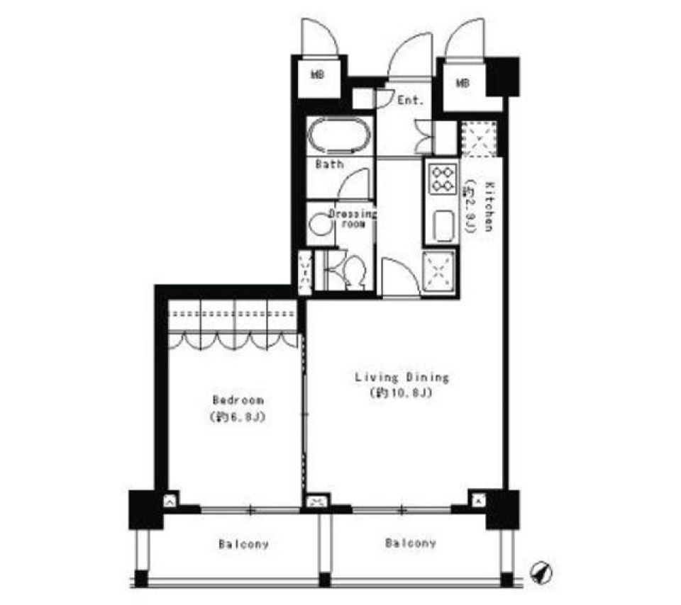 パークキューブ目黒タワー　311号室の間取り図